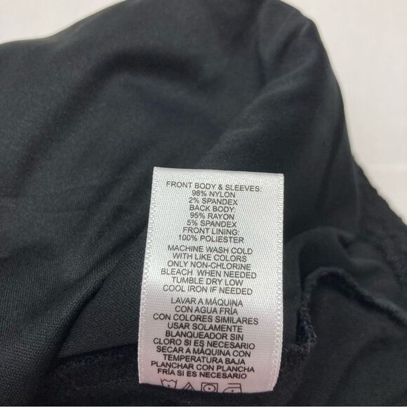 Ellen Tracy Company SZ M Black Lace Top Short Sleeves Layering Shirt Round Neck - Picture 6 of 8